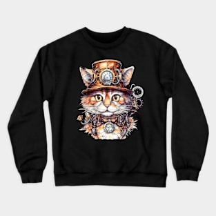 Steampunk Cat Crewneck Sweatshirt